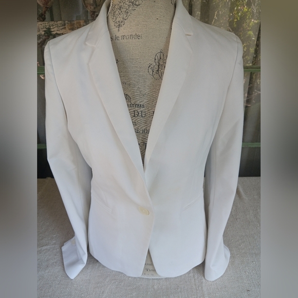 Express White Tailored Blazer with Notched Lapel - Picture 1 of 8